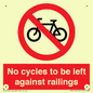 PA13152: No cycles to be left against railings