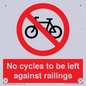 PA13152: No cycles to be left against railings