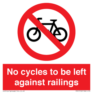 PA13152: No cycles to be left against railings