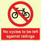 PA13152: No cycles to be left against railings