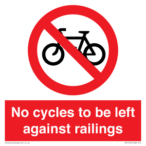 PA13152: No cycles to be left against railings