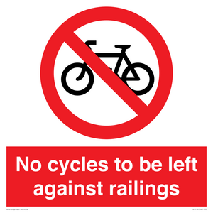 PA13152: No cycles to be left against railings