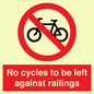 PA13152: No cycles to be left against railings