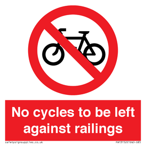 PA13152: No cycles to be left against railings