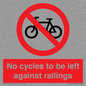 PA13152: No cycles to be left against railings
