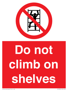 PA13365: Do not climb on shelves