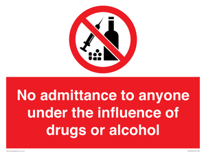 PA13424: No admittance to anyone under the influence of drugs or alcohol