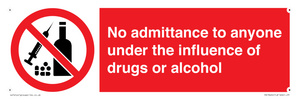 PA13424: No admittance to anyone under the influence of drugs or alcohol
