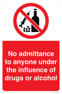 PA13424: No admittance to anyone under the influence of drugs or alcohol