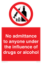 PA13424: No admittance to anyone under the influence of drugs or alcohol