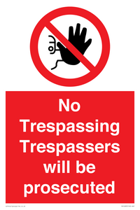 PA14083: No Trespassing Trespassers will be prosecuted