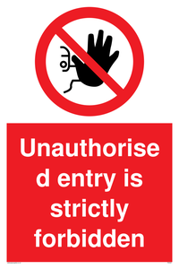 PA5321: Unauthorised entry strictly forbidden