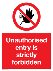 PA5321: Unauthorised entry strictly forbidden