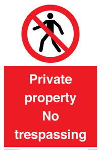 PA5325: Private property No trespassing