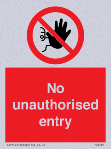 PA5589: No unauthorised entry