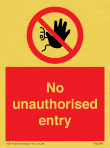 PA5589: No unauthorised entry