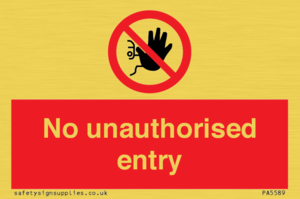 PA5589: No unauthorised entry
