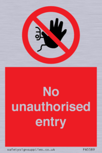 PA5589: No unauthorised entry