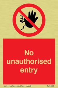 PA5589: No unauthorised entry