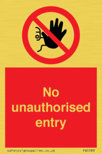 PA5589: No unauthorised entry