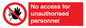 PA5683: No access for unauthorised personnel Prohibition Sign
