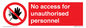 PA5683: No access for unauthorised personnel Prohibition Sign