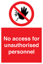 PA5683: No access for unauthorised personnel Prohibition Sign