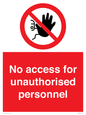 PA5683: No access for unauthorised personnel Prohibition Sign