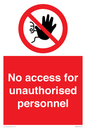 PA5683: No access for unauthorised personnel Prohibition Sign