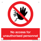 PA5683: No access for unauthorised personnel Prohibition Sign