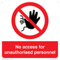 PA5683: No access for unauthorised personnel Prohibition Sign