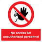 PA5683: No access for unauthorised personnel Prohibition Sign