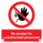 PA5683: No access for unauthorised personnel Prohibition Sign