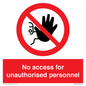 PA5683: No access for unauthorised personnel Prohibition Sign