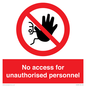 PA5683: No access for unauthorised personnel Prohibition Sign