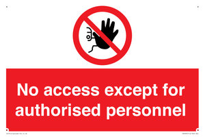 PA5692: No access except for authorised personnel Prohibition Sign