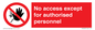 PA5692: No access except for authorised personnel Prohibition Sign