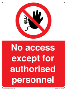 PA5692: No access except for authorised personnel Prohibition Sign
