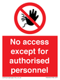 PA5692: No access except for authorised personnel Prohibition Sign