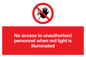 PA5696: No access to unauthorised personnel red light Prohibition Sign