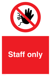 PA5706: Staff only Prohibition Sign