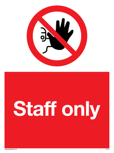 PA5706: Staff only Prohibition Sign