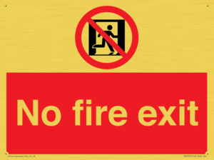 PA5707: No fire exit Prohibition Sign