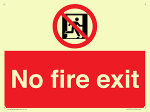 PA5707: No fire exit Prohibition Sign