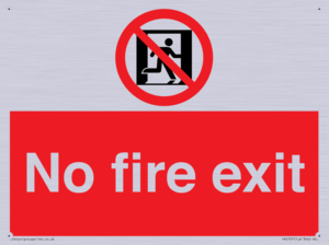 PA5707: No fire exit Prohibition Sign