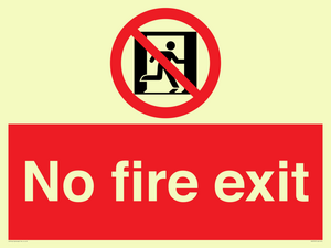 PA5707: No fire exit Prohibition Sign