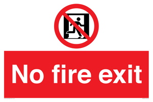 PA5707: No fire exit Prohibition Sign