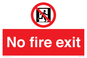 PA5707: No fire exit Prohibition Sign