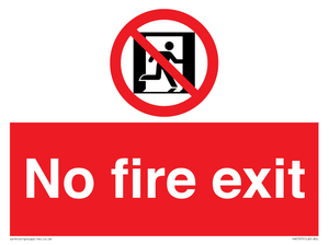 PA5707: No fire exit Prohibition Sign