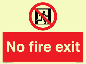 PA5707: No fire exit Prohibition Sign